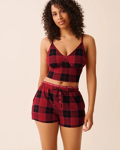 Camisole courte ultra douce carreaux buffalo