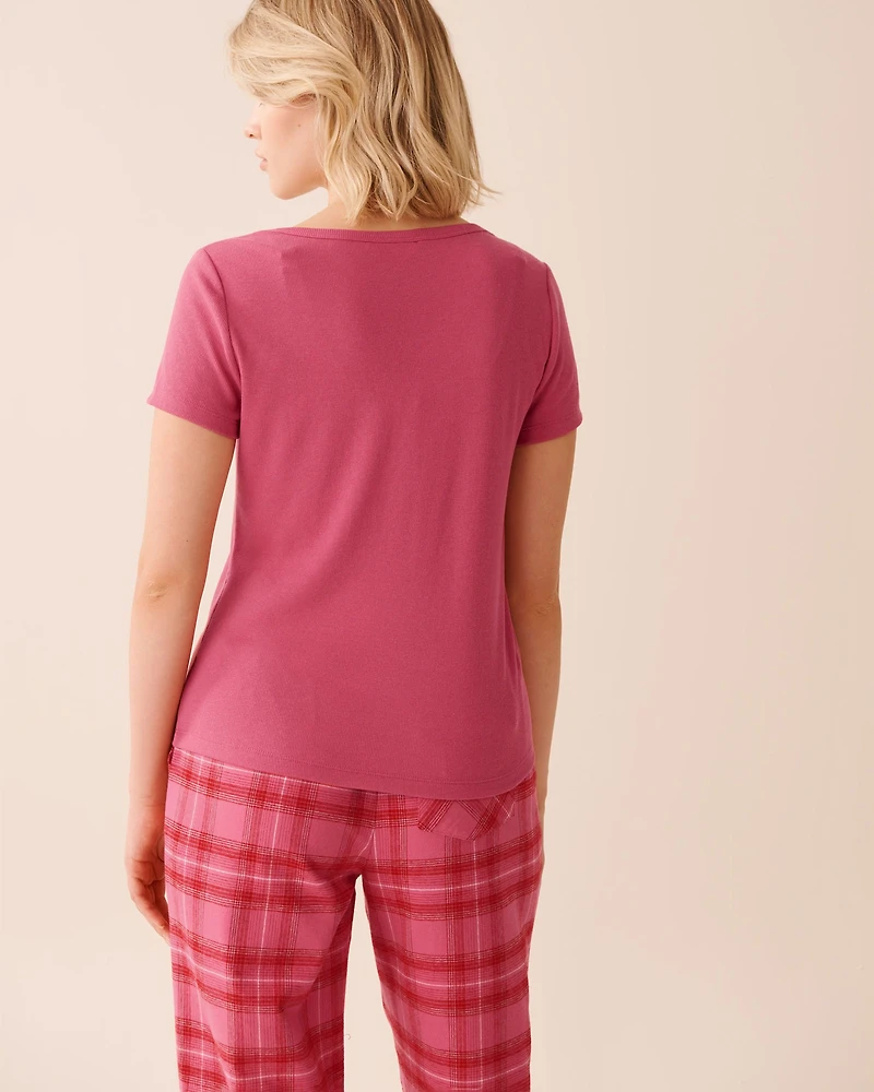 Ribbed Henley T-shirt