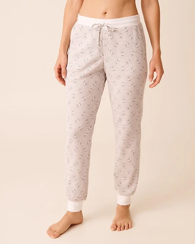 Pantalon de pyjama jogger en tricot gaufré imprimé mouton