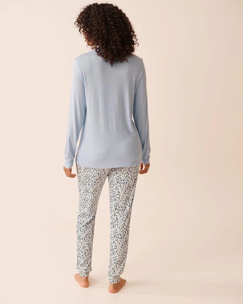 Ensemble pyjama manches longues imprimé pingouin