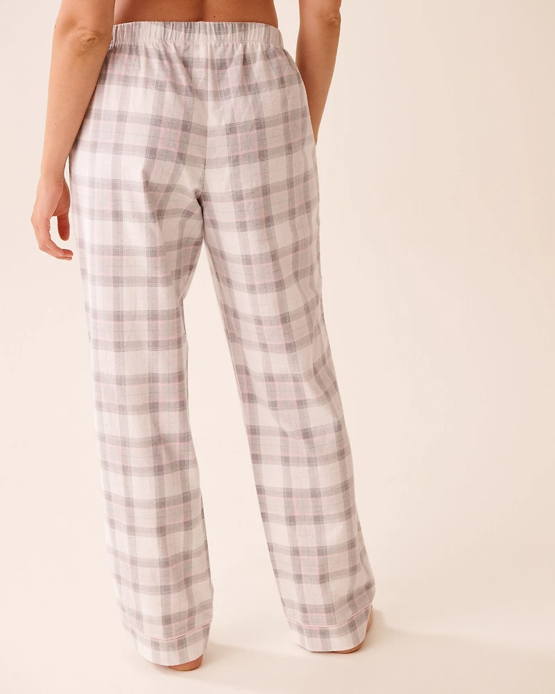 Grey Plaid Flannel PJ Set