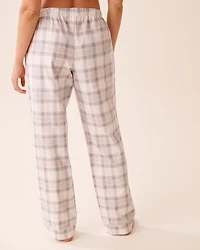 Grey Plaid Flannel PJ Set