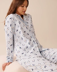 Grey Plaid Flannel PJ Set