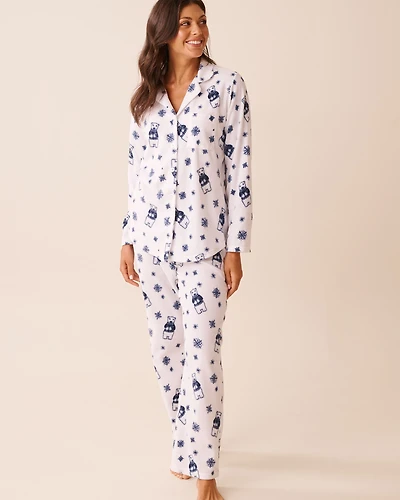 Ensemble pyjama en polaire imprimé ours
