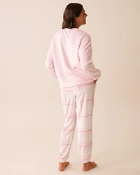 Teddy Bear Print Soft Plush PJ Set