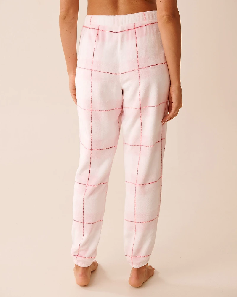 Teddy Bear Print Soft Plush PJ Set