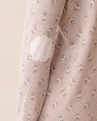 Chemise de nuit en tricot gaufré imprimé mouton