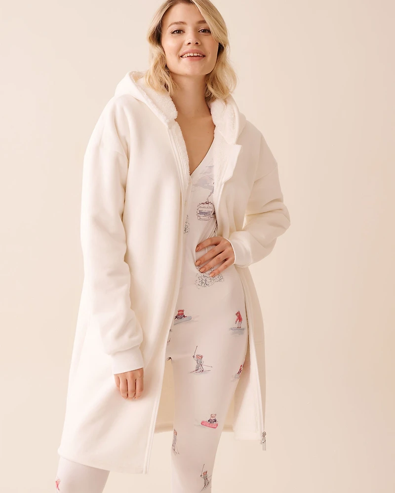 Hooded Robe with Zipper