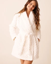 Robe de chambre effet matelassé en peluche douce