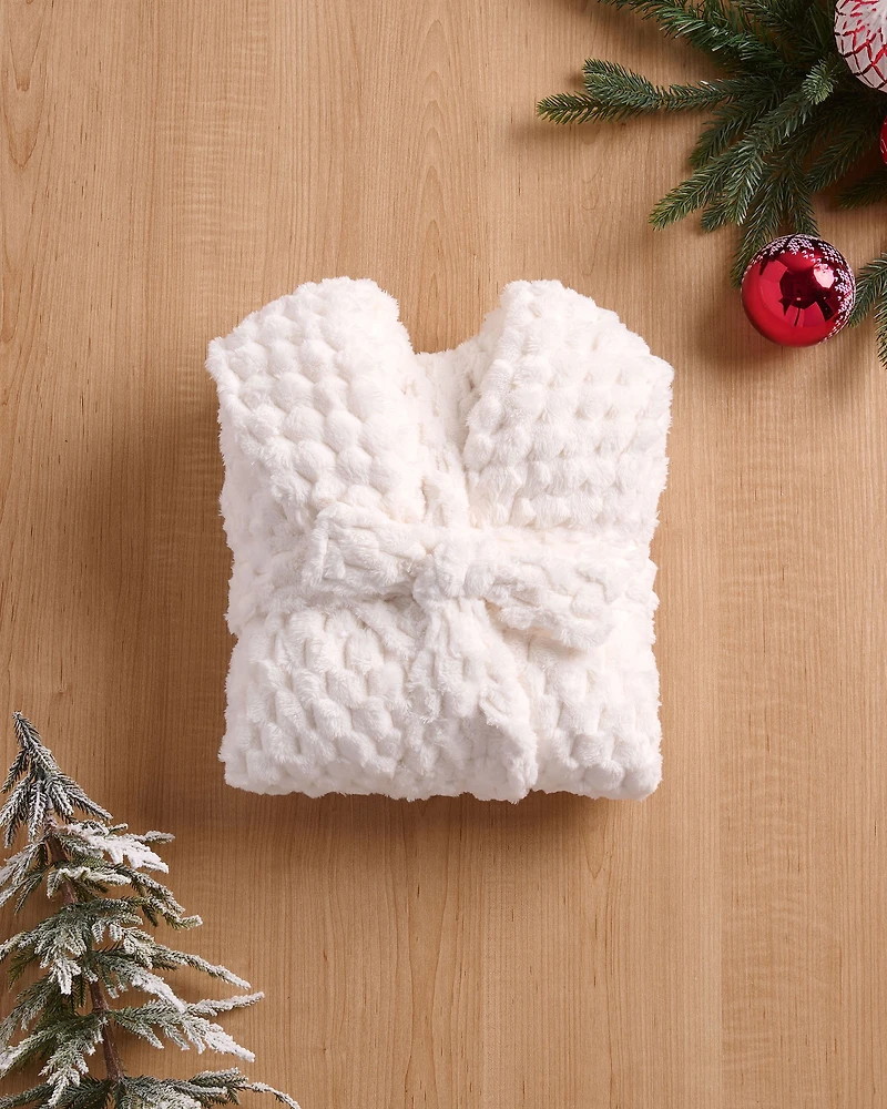 Robe de chambre effet matelassé en peluche douce