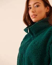 Teddy Bear Embroidered Sherpa Cardigan