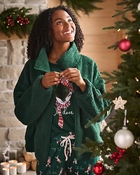 Teddy Bear Embroidered Sherpa Cardigan