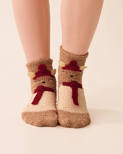 Plush Deer Socks
