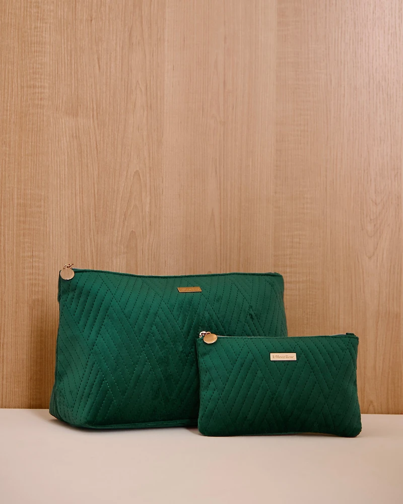 2-in-1 Velvet Cosmetic Bag