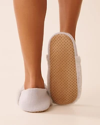 Ribbed Back Soft Plush Slipper Socks