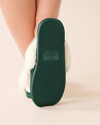 Faux Suede and Fur Slippers