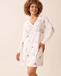 Chemise de nuit ultra douce imprimé après-ski