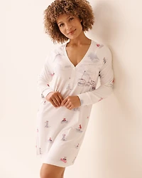 Chemise de nuit ultra douce imprimé après-ski