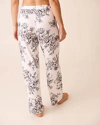 Pantalon de pyjama ultra doux imprimé roses noires