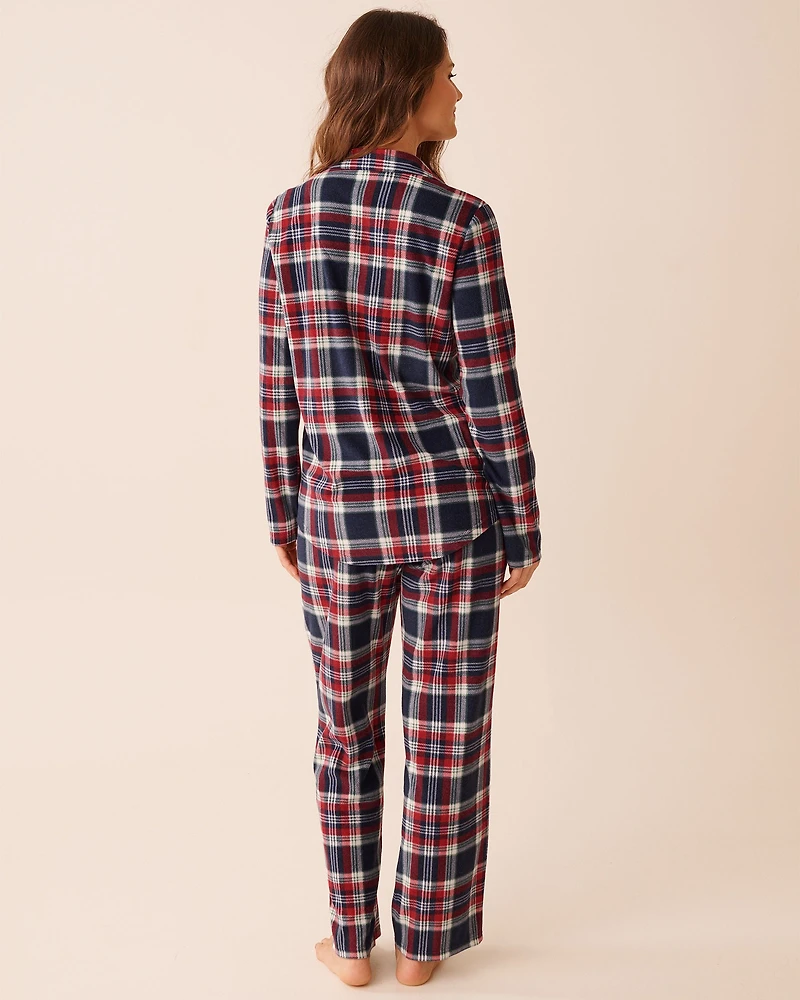 Blue Plaid Microfleece PJ Set