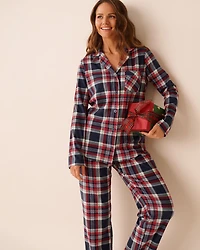 Blue Plaid Microfleece PJ Set