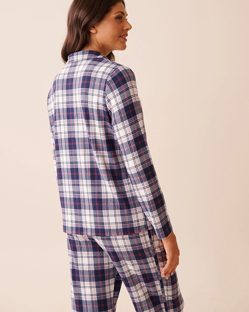 Blue Plaid Recycled Fibers Button-down Shirt