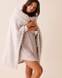 Cable Effect Soft Plush Blanket