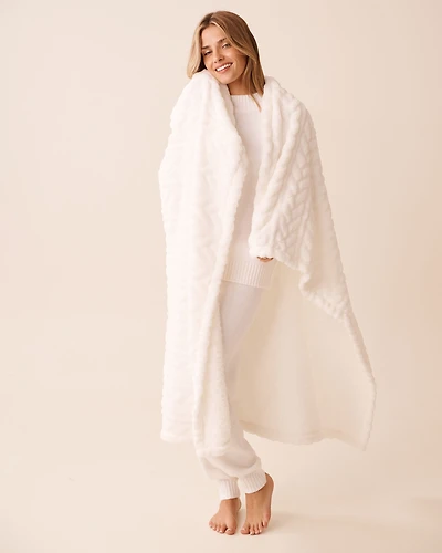 Couverture effet tricoté en peluche douce