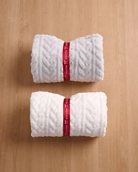 Couverture effet tricoté en peluche douce