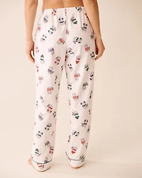 Cat Print Flannel PJ Set