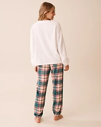 Deer Print Soft Plush PJ Set