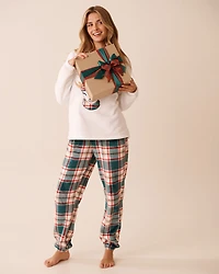 Deer Print Soft Plush PJ Set