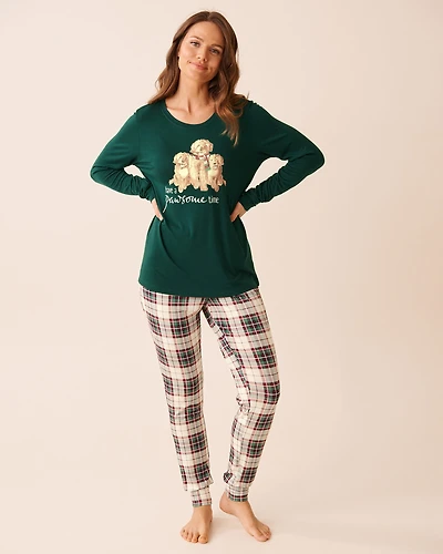 Dog Print Long Sleeve PJ Set