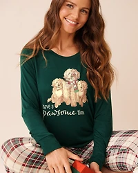 Dog Print Long Sleeve PJ Set