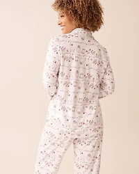 Chemisier manches longues en velours doux imprimé amis de la ferme