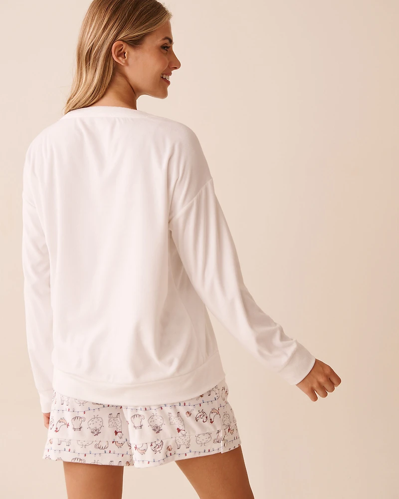 Teddy Bear Soft Velour Long Sleeve Shirt