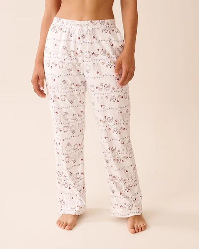 Pantalon de pyjama en velours doux imprimé amis la ferme