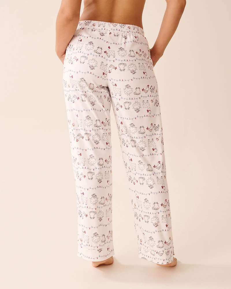 Pantalon de pyjama en velours doux imprimé amis la ferme