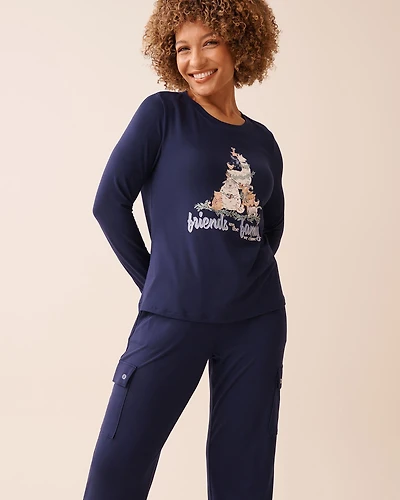 Farm Friends Print Super Soft Long Sleeve Shirt