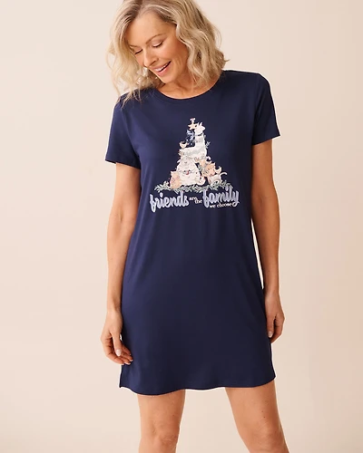 Chemise de nuit ultra douce imprimé amis la ferme