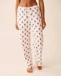 Cat Print Flannel PJ Set
