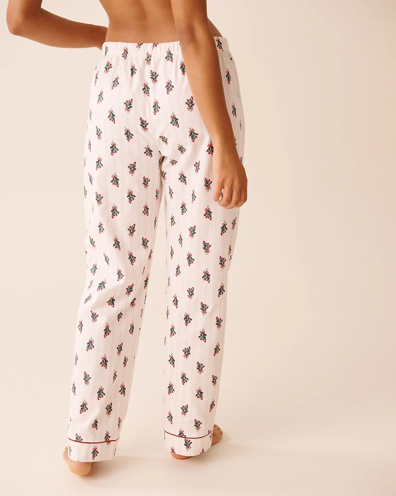 Cat Print Flannel PJ Set