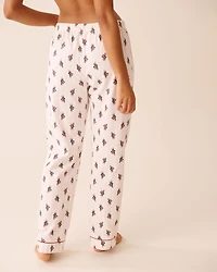 Cat Print Flannel PJ Set