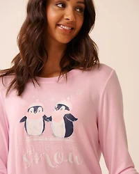 Penguin Print Long Sleeve PJ Set