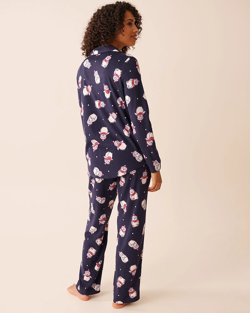 Polar Bear Print Microfleece PJ Set