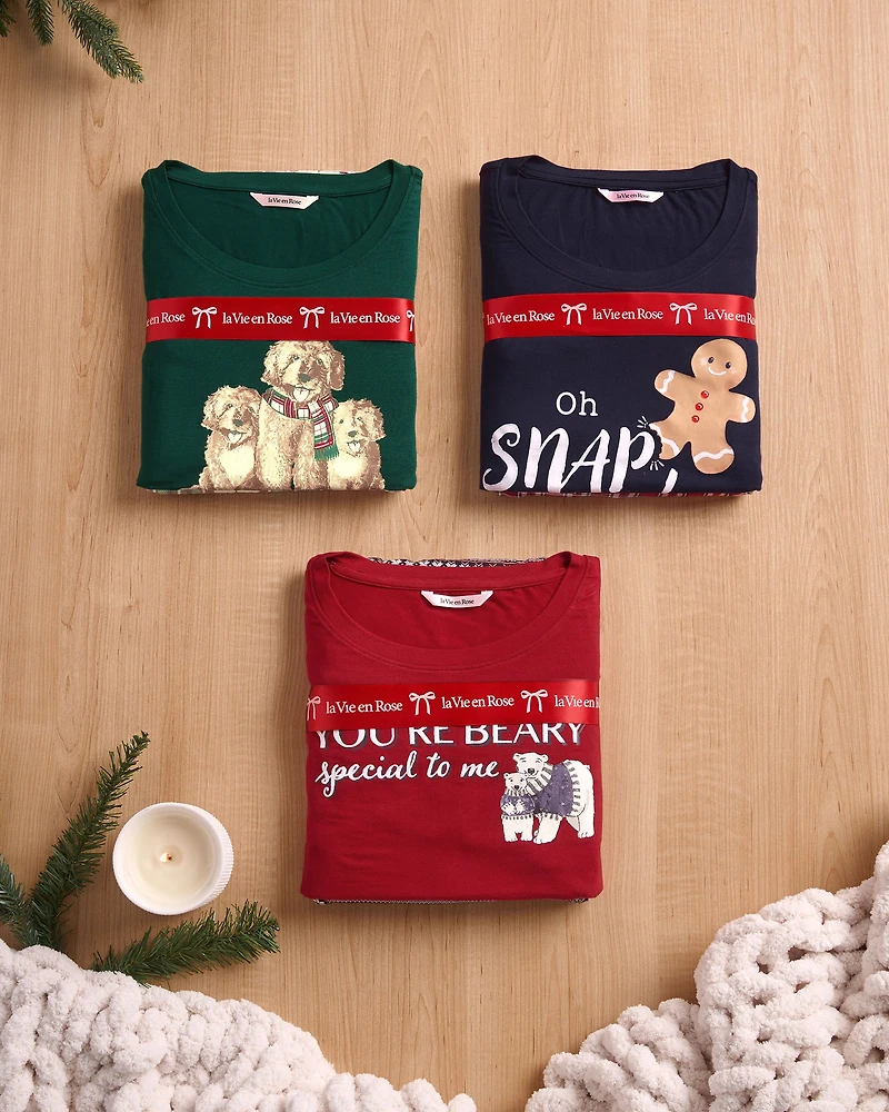 Polar Bear Print Long Sleeve PJ Set