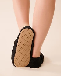 Ribbed Back Soft Plush Slipper Socks