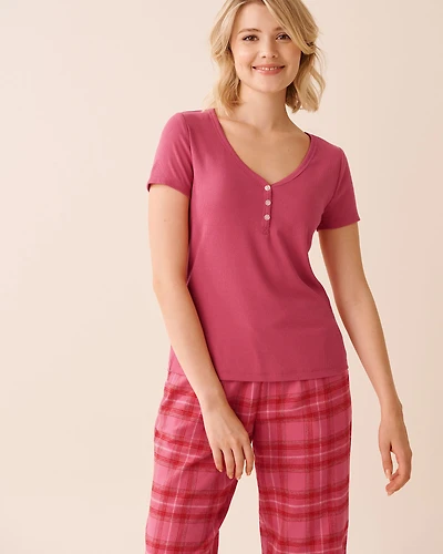 Ribbed Henley T-shirt