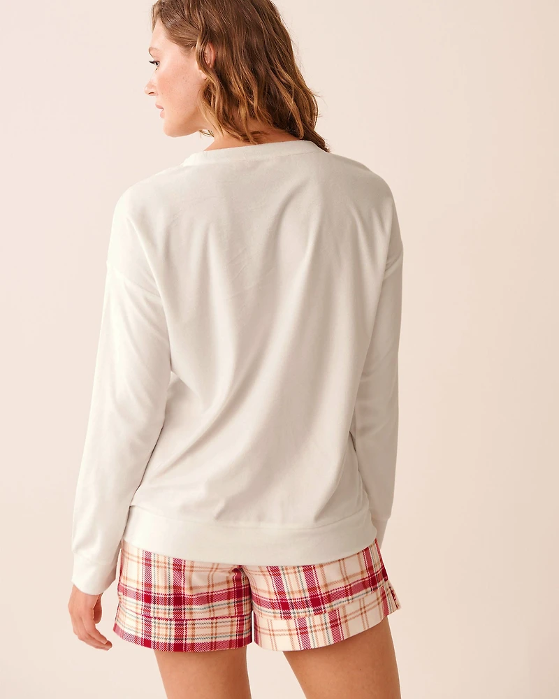 Chandail manches longues ourson en velours doux