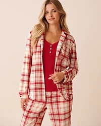 Farm Friends Print Soft Velour Button-down Shirt